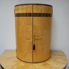 Vintage Art Deco Drinks Bar Satin Birch and Walnut, Circa 1930