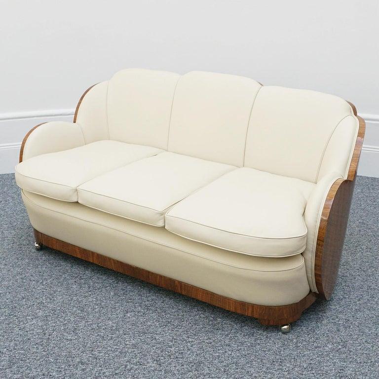 A Vintage Art Deco Three Piece Lounge Suite Sofa and Armchairs Circa 1930 8