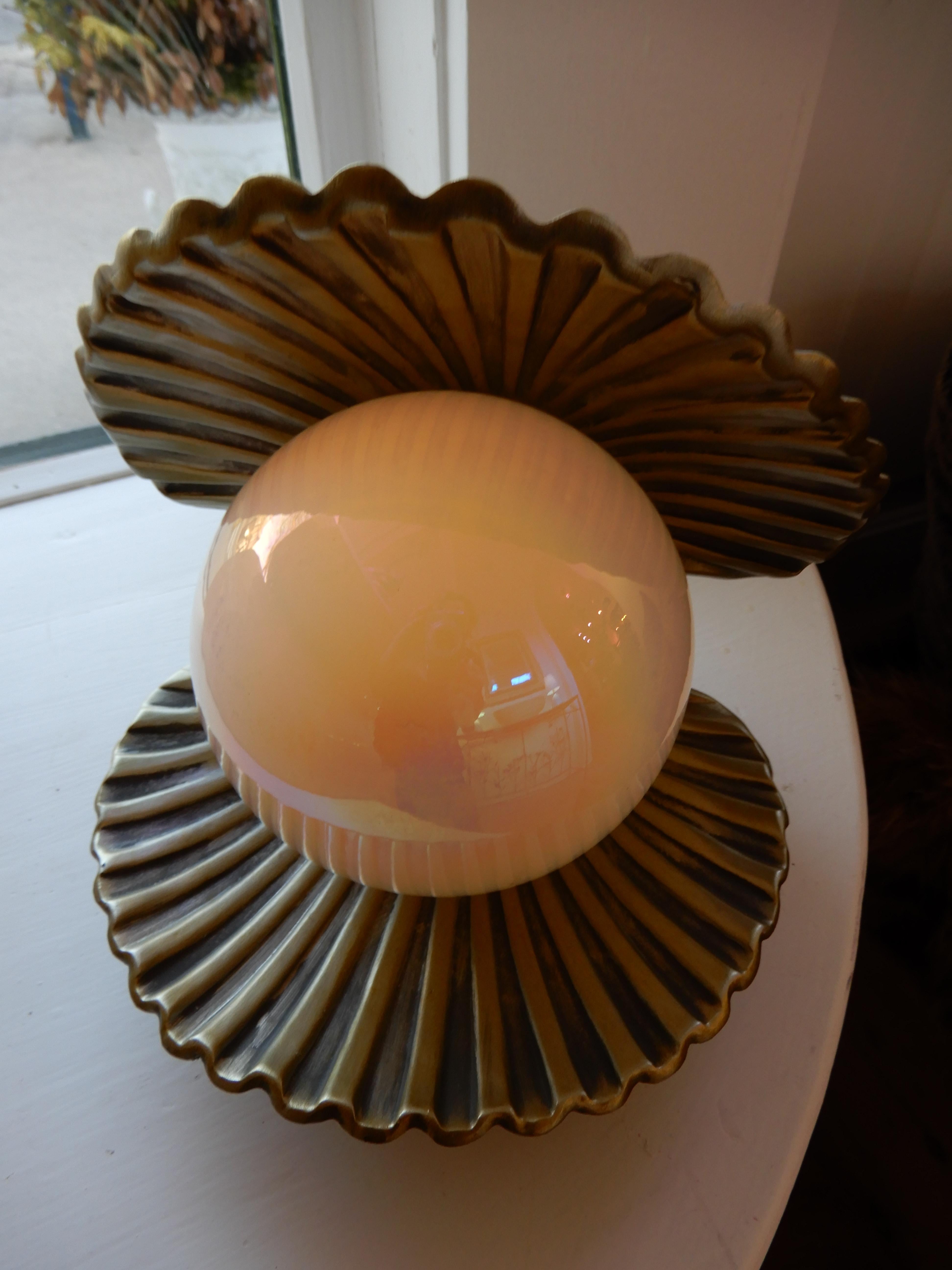 clam shell lamp vintage