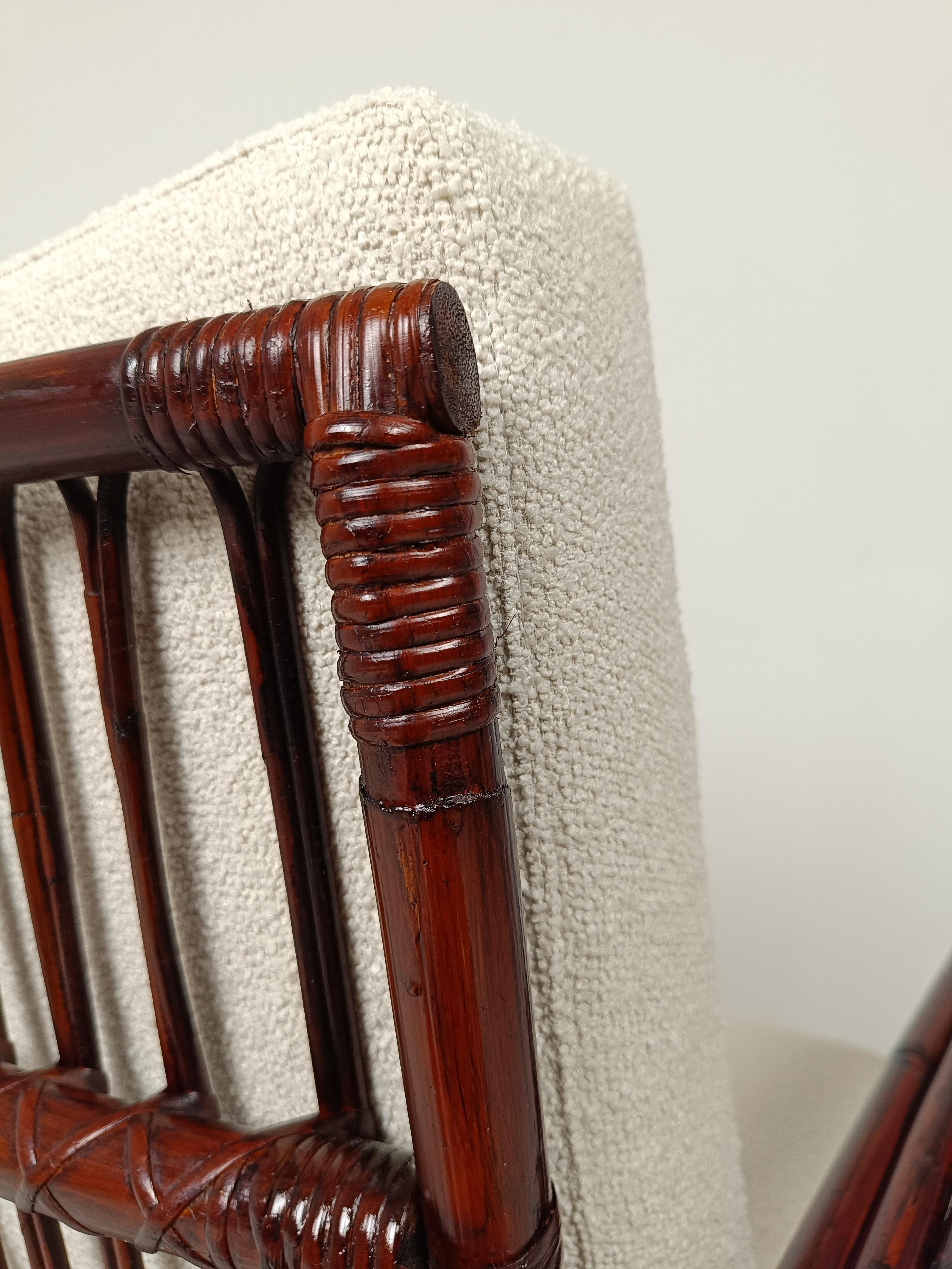 Una tumbona vintage de bambú, ratán y caña al estilo de Paul Frankl, años 50 en venta 8