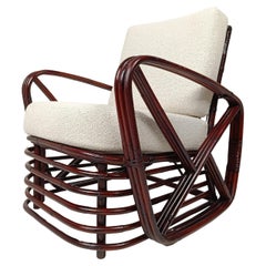 A Vintage Bamboo, Rattan and Cane Lounge Chair in the style of Paul Frankl, 50s