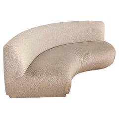 A vintage biomorphic sofa in shearling, late 20th century