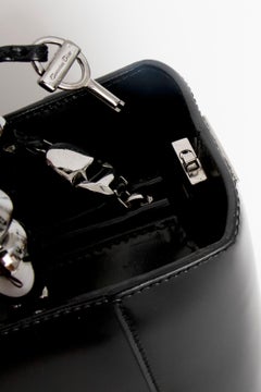 A Vintage Black Christian Dior Leather Hand- and Shoulder bag