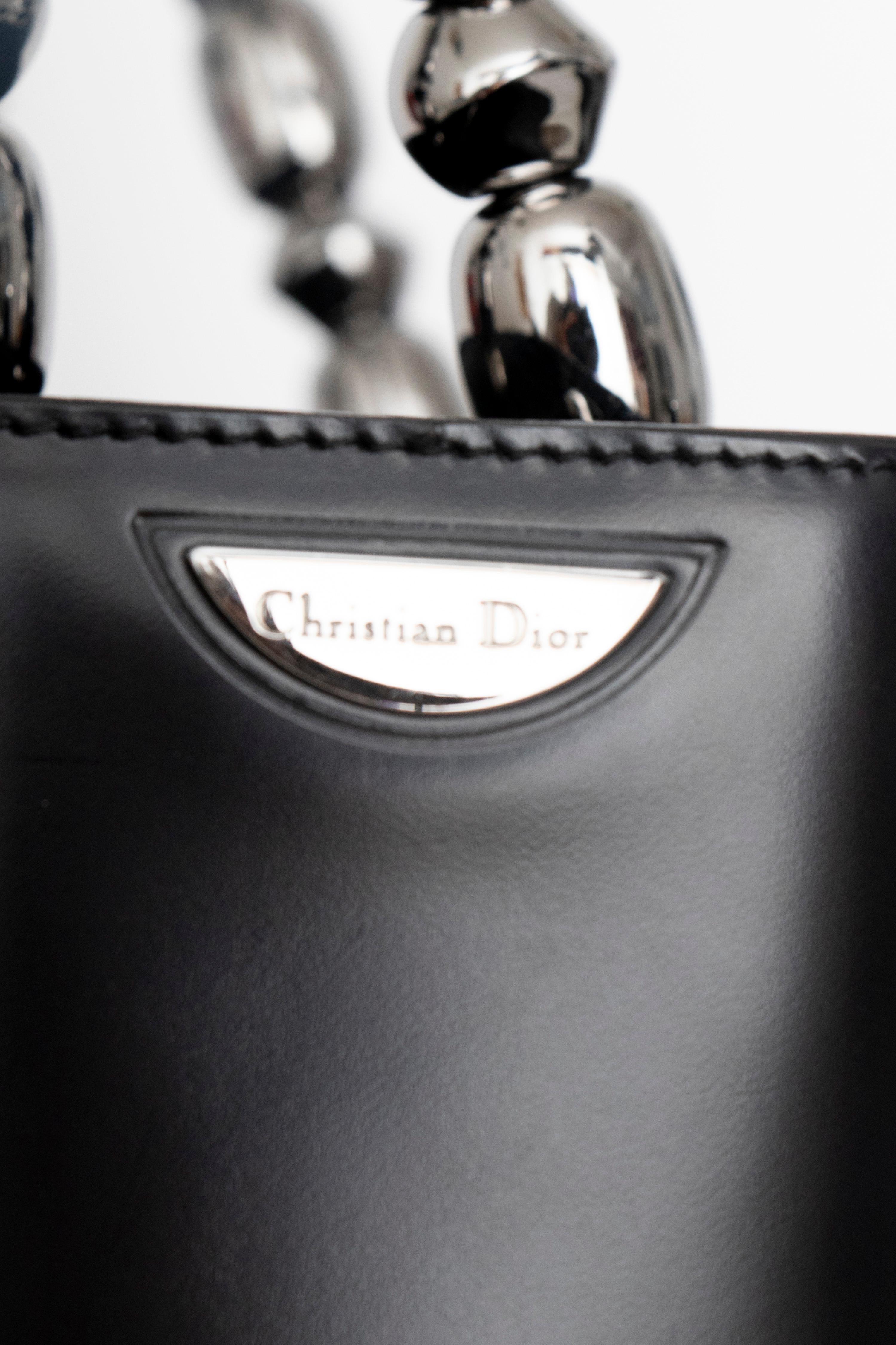 Women's or Men's A Vintage Black Christian Dior Leather Hand- and Shoulder bag  For Sale