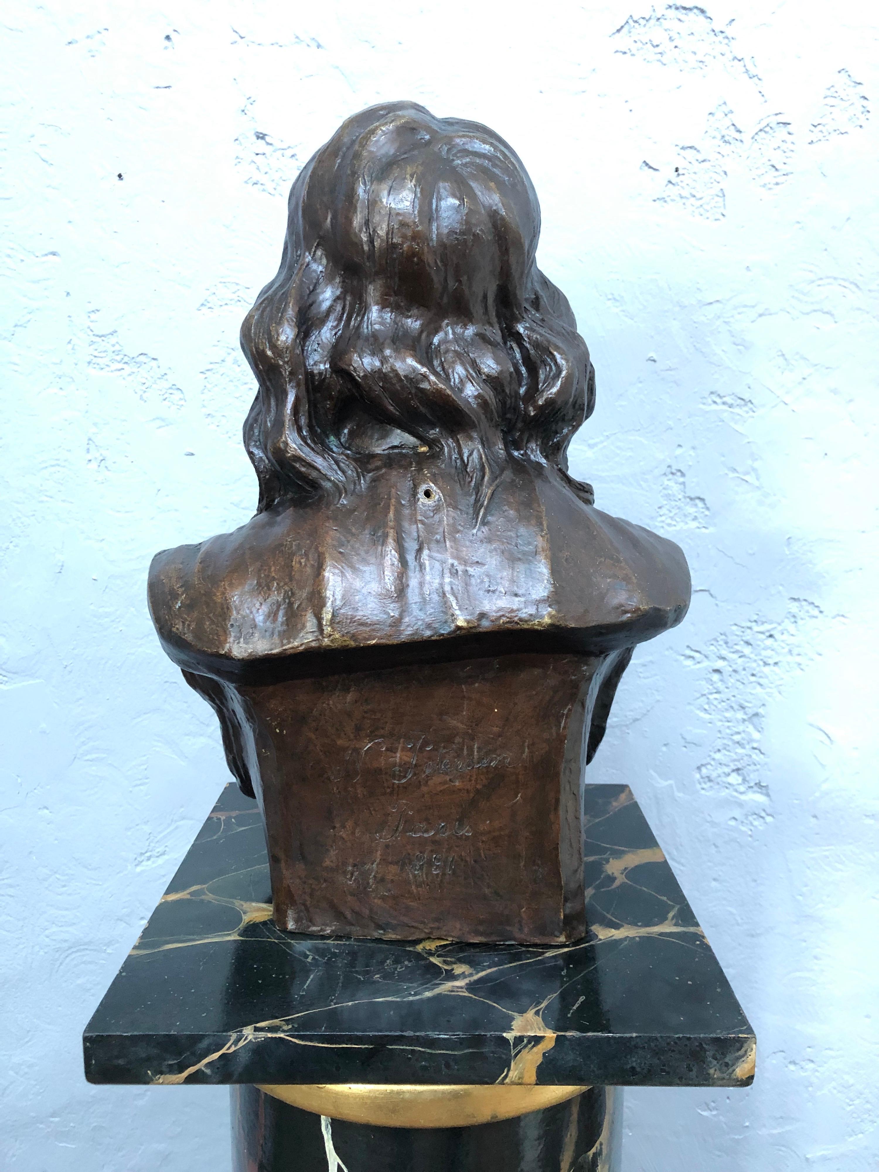 Vintage Bronze Bust of Armand Petersen 1