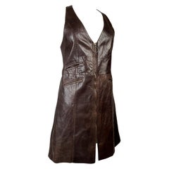 A vintage Brown lambskin Mini-Dress Circa 1975