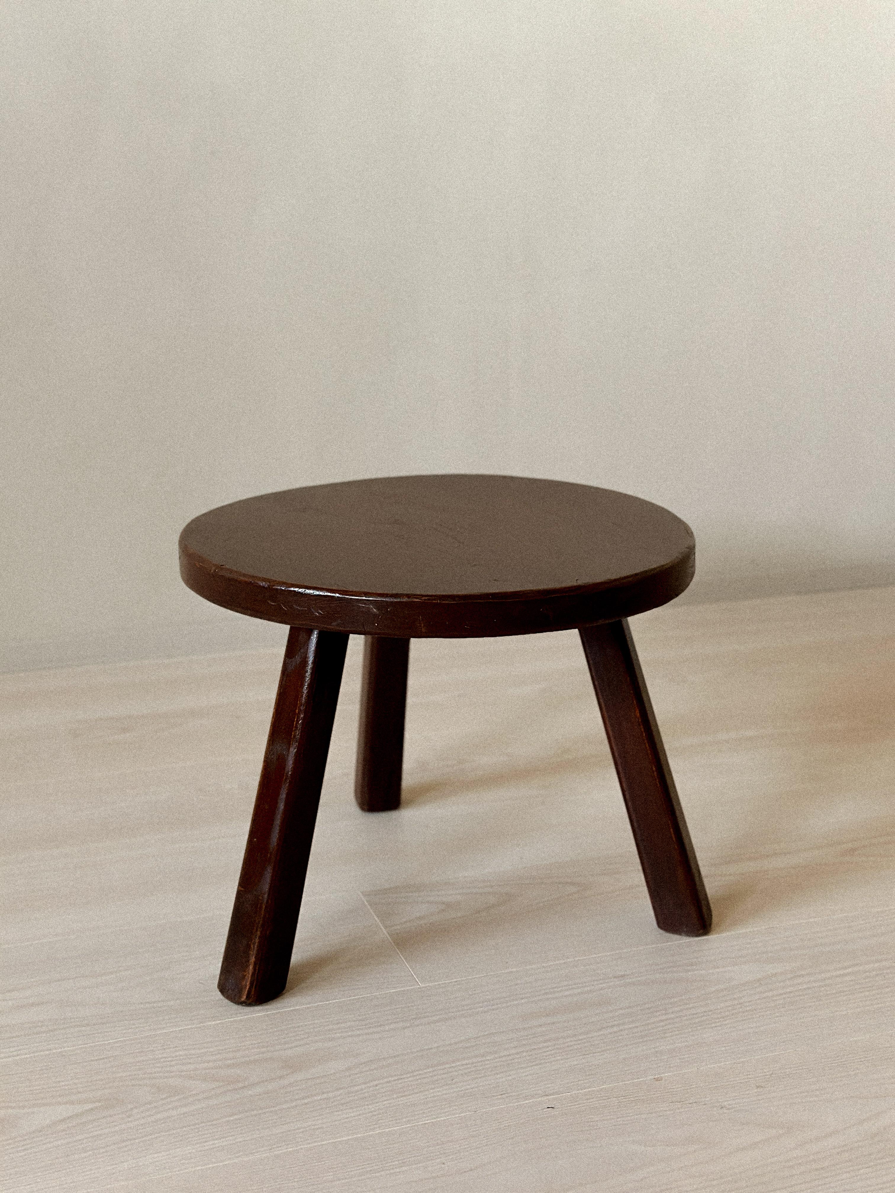 20th Century A Vintage Brutalist Side table, Massive Oak, France, circa 1970s For Sale
