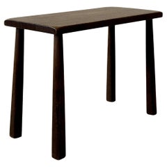 Mesa auxiliar Brutalista Vintage, Roble macizo, Francia, hacia los años 70