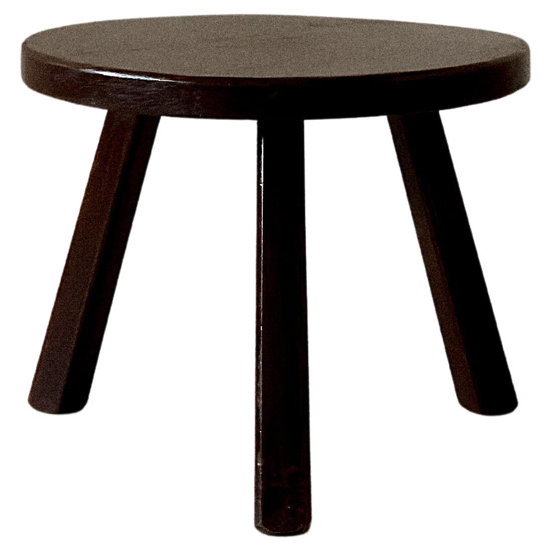 A Vintage Brutalist Side table, Massive Oak, France, circa 1970s For Sale