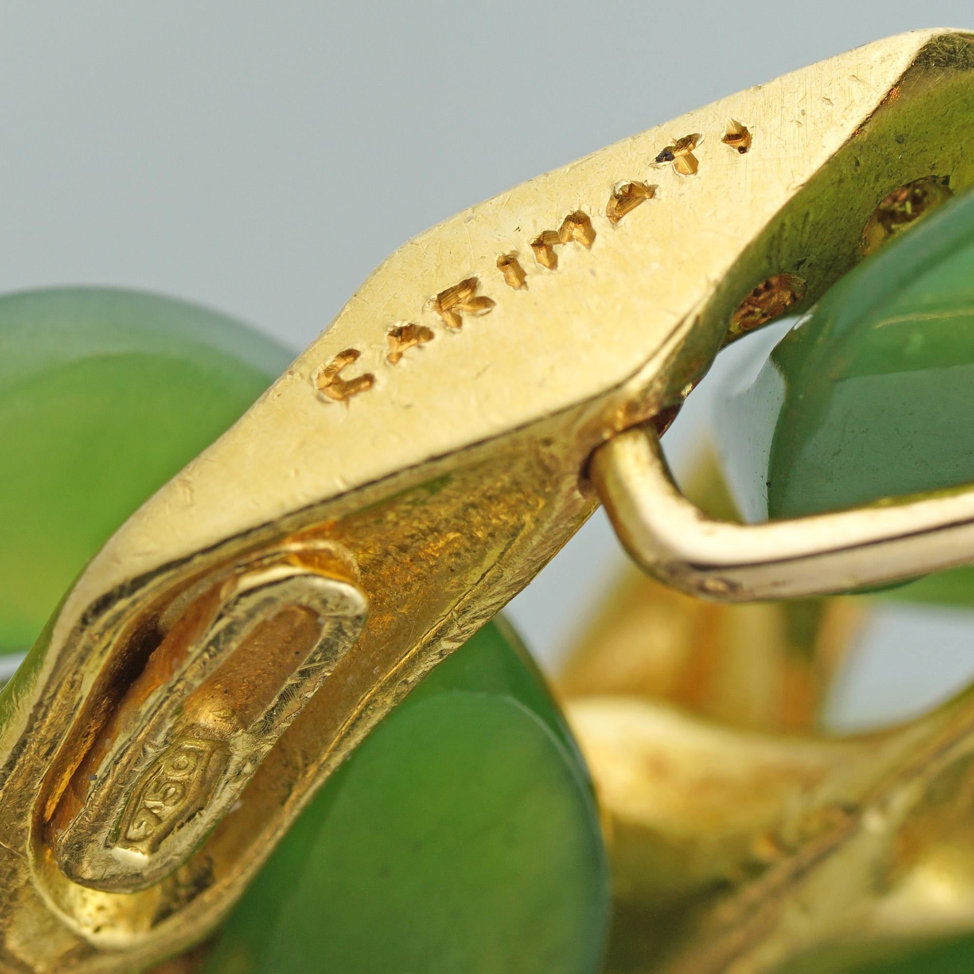 Modern Vintage Carimati Nephrite, Diamond and Gold Bracelet