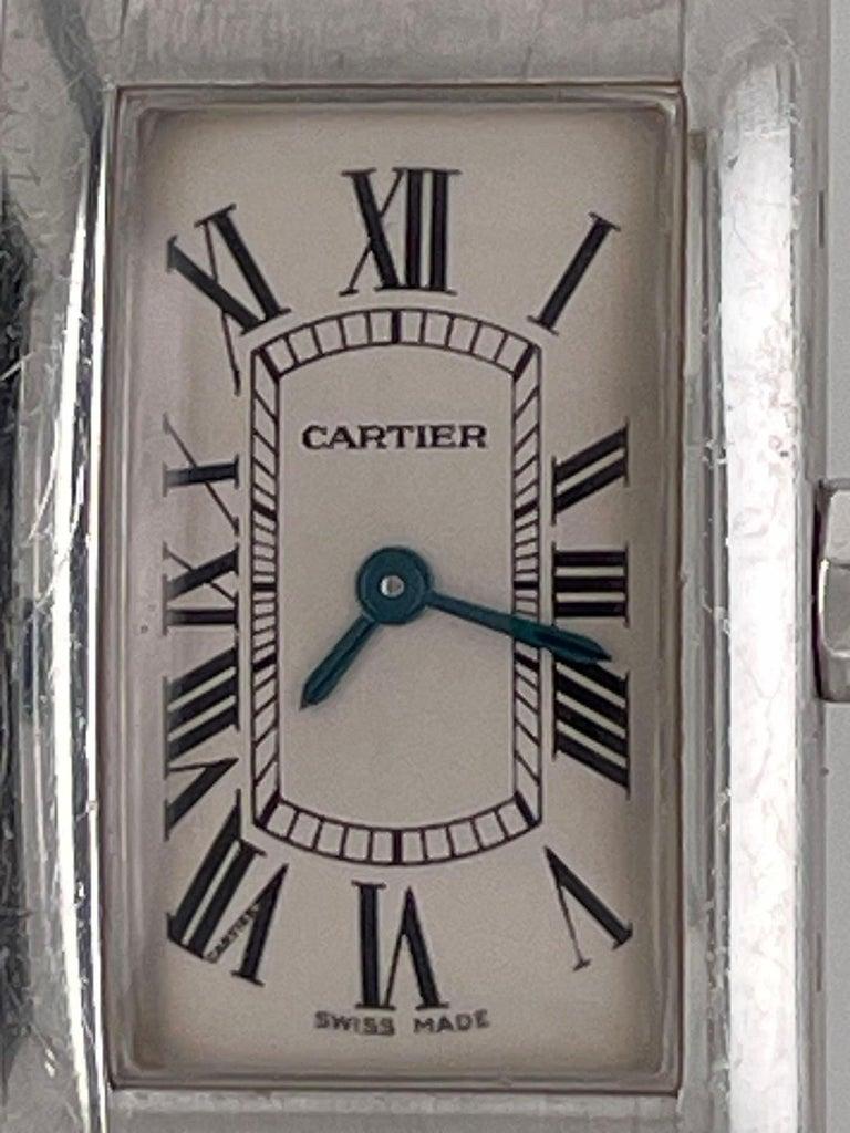 Contemporary A Vintage Cartier Tank Allonge Wrist Watch, Alligator band For Sale