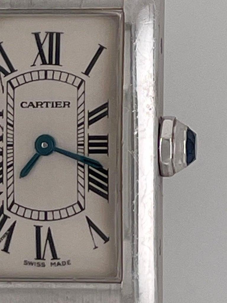 Women's or Men's A Vintage Cartier Tank Allonge Wrist Watch, Alligator band For Sale