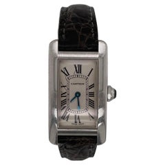 A Vintage Cartier Tank Allonge Wrist Watch, Alligator band