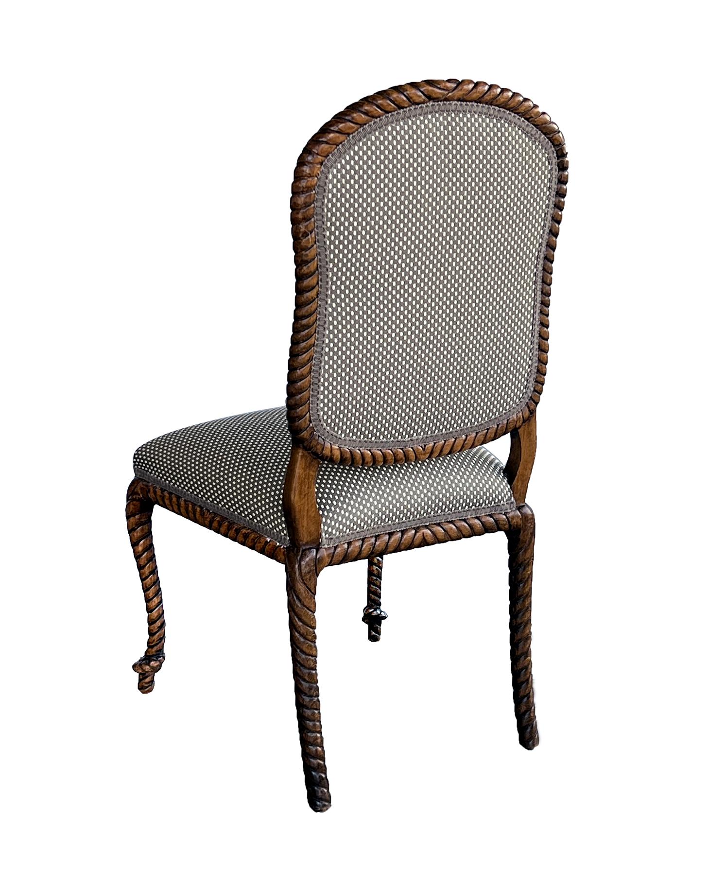 A Vintage Century Furniture Carved Ropetwist Side/Desk Chair In Good Condition For Sale In San Francisco, CA