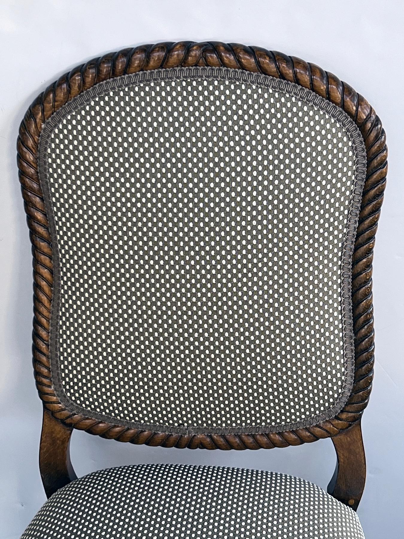 Late 20th Century A Vintage Century Furniture Carved Ropetwist Side/Desk Chair For Sale