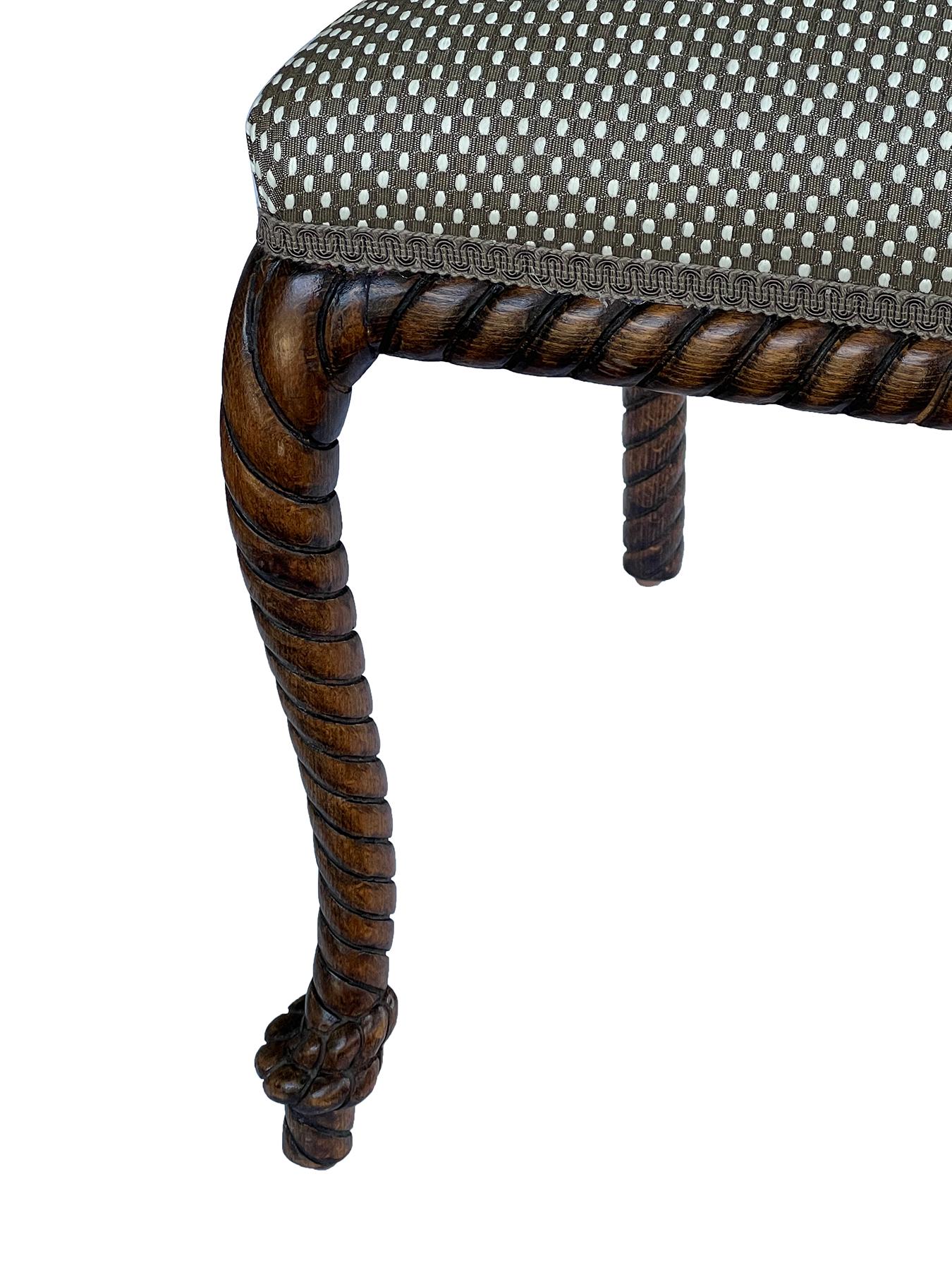 Beech A Vintage Century Furniture Carved Ropetwist Side/Desk Chair For Sale