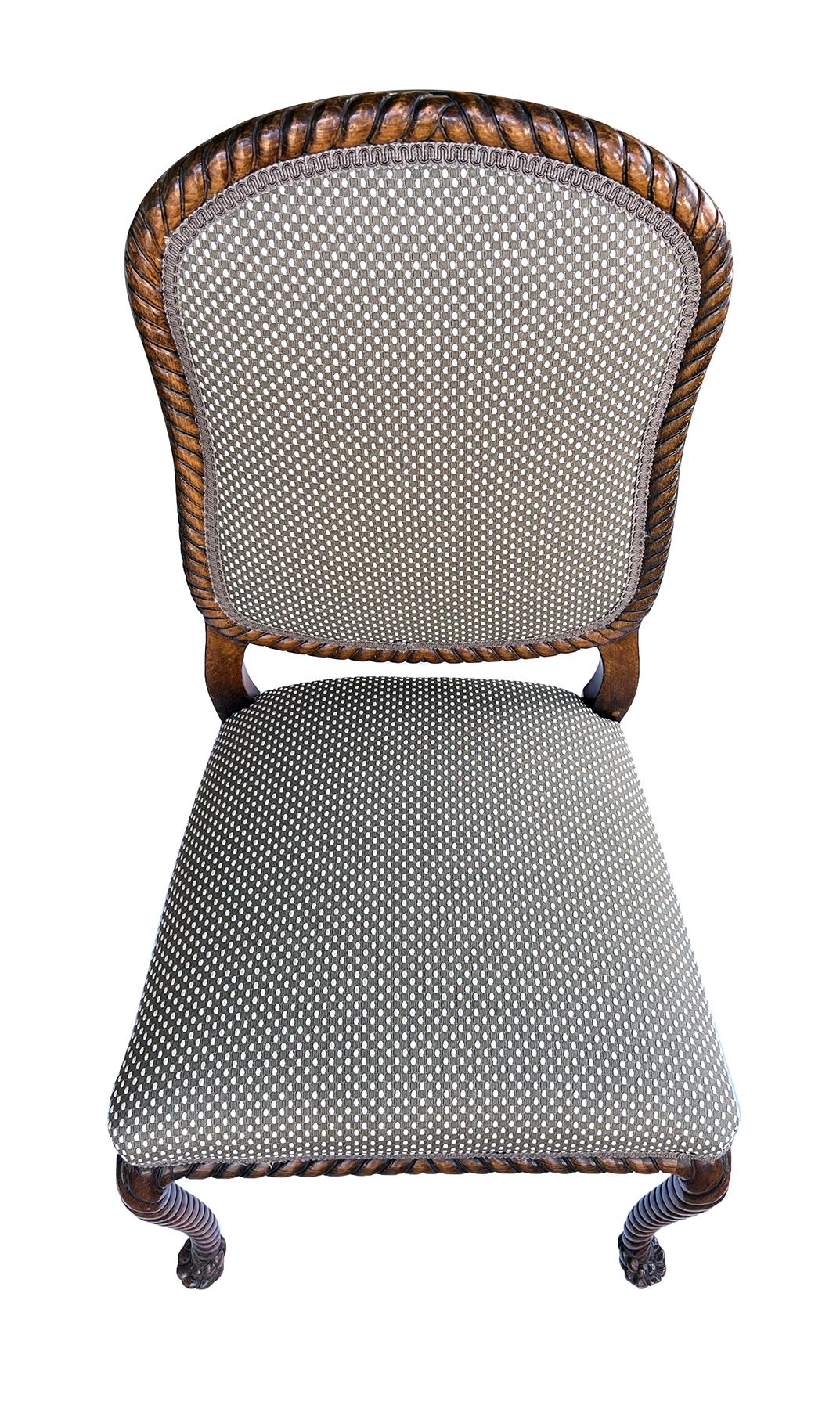 A Vintage Century Furniture Carved Ropetwist Side/Desk Chair For Sale 1