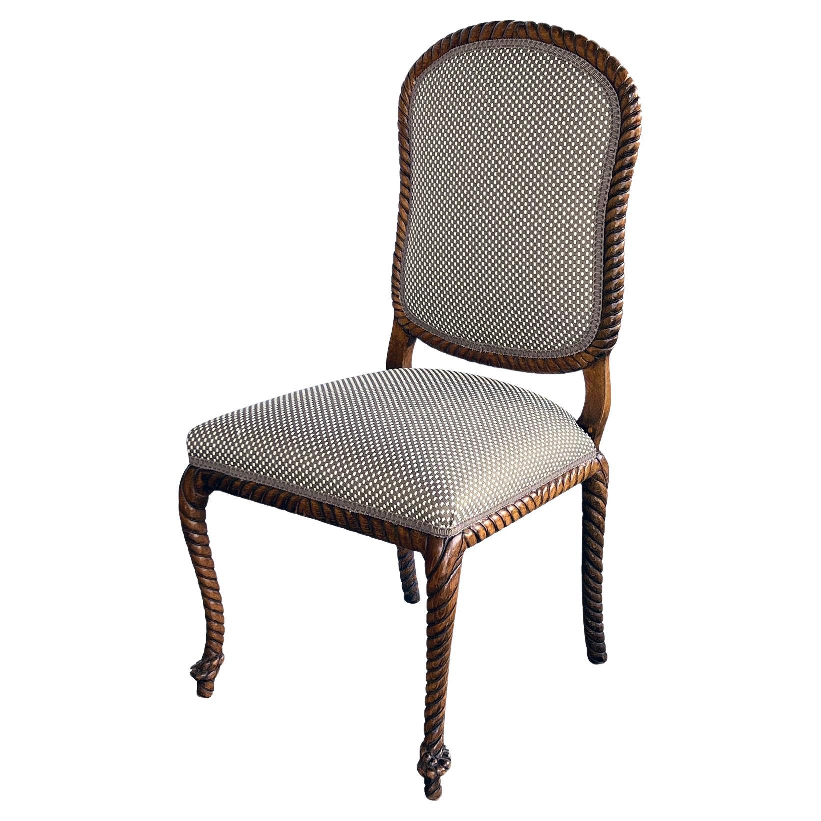 A Vintage Century Furniture Carved Ropetwist Side/Desk Chair
