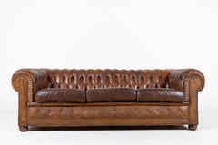 A Vintage Chesterfield Leather Sofa, France c.1960