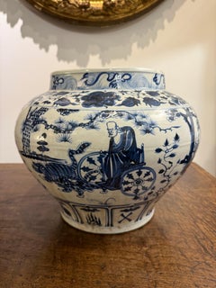 A Vintage Chinese Blue and White Ceramic Jar