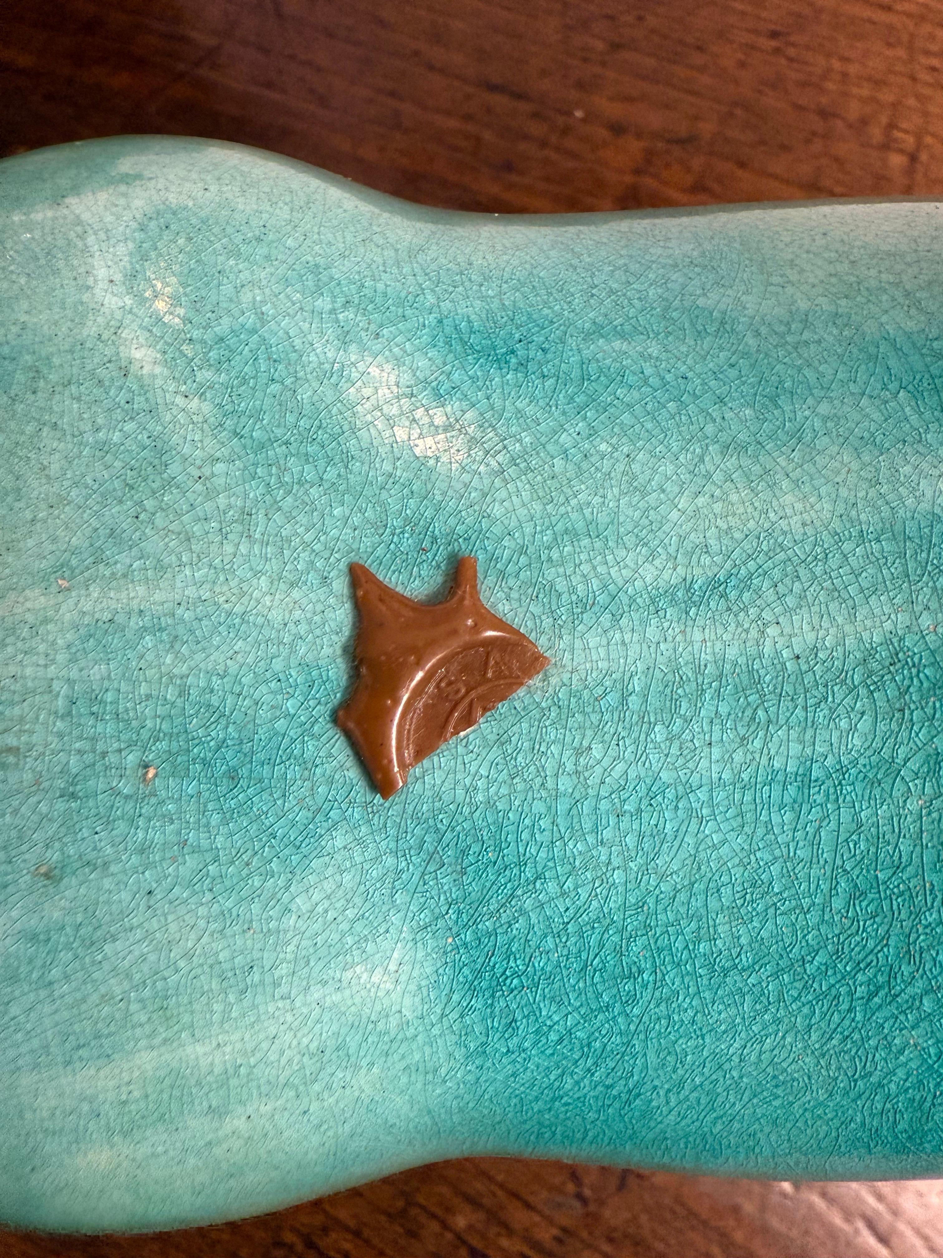 Cheval en céramique émaillée turquoise de style chinois Tang en vente 9