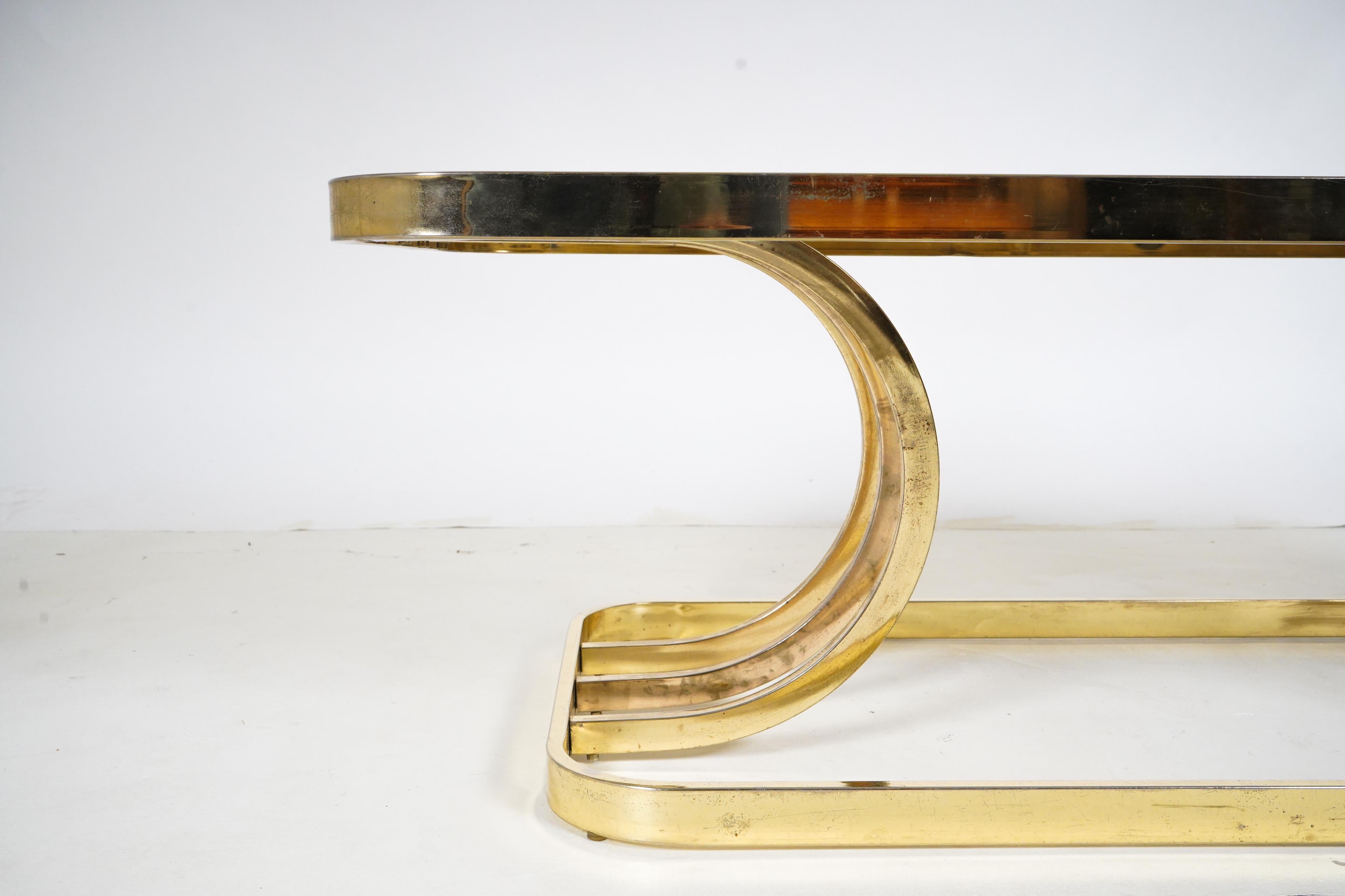 table basse verre chrome vintage