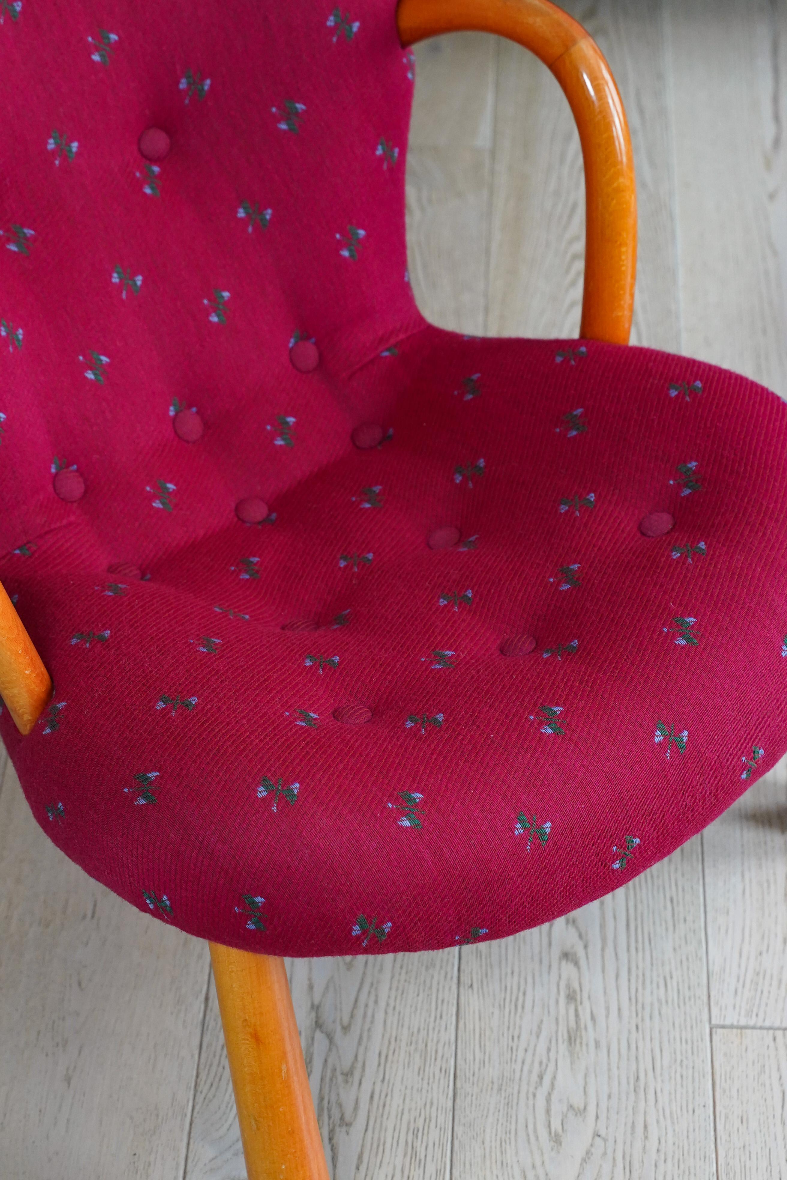Wool A Vintage Clam Chair, by Arnold Madsen for Vik & Blindheim, Norway 1953 For Sale