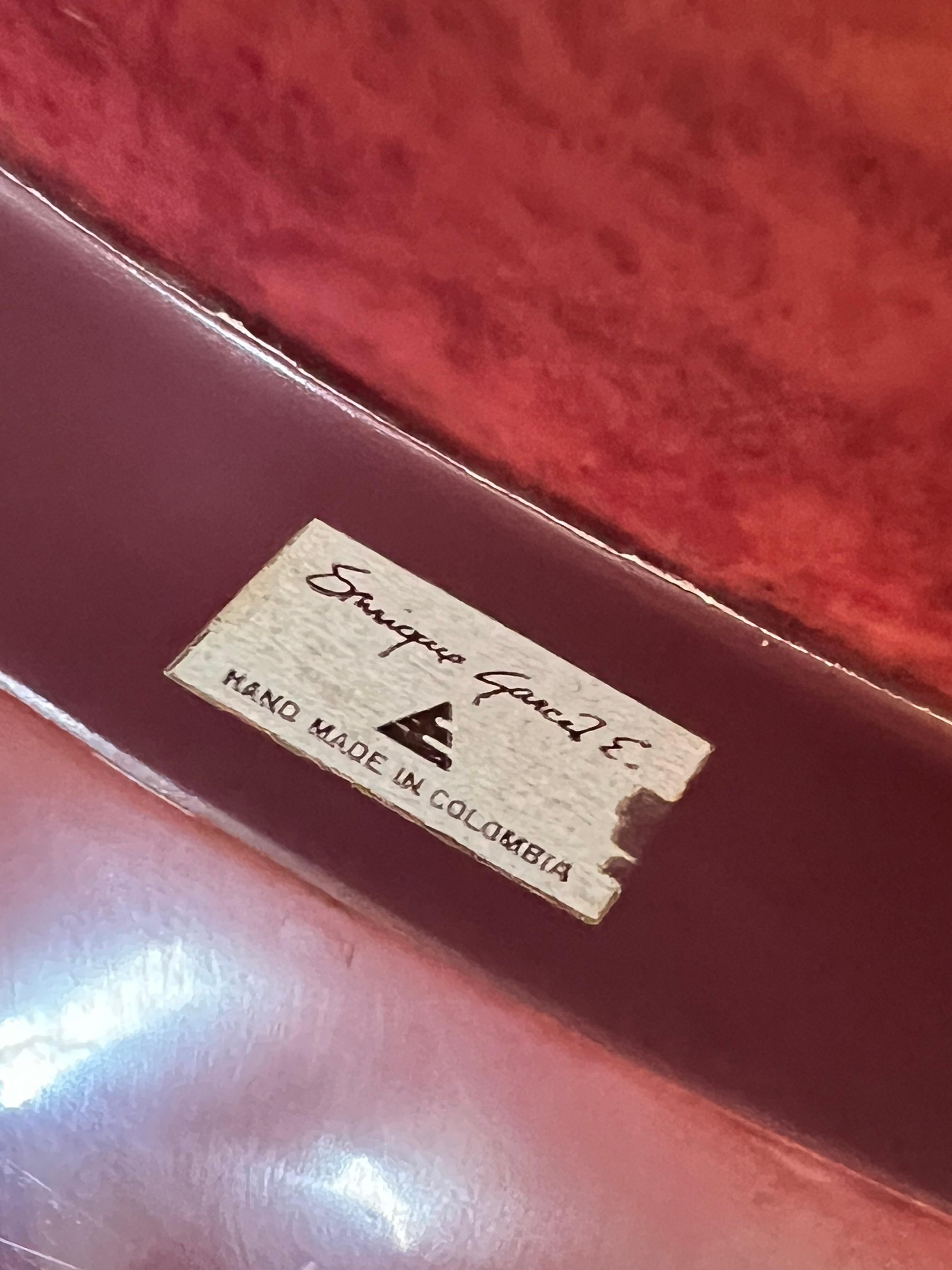 Mesa de tambor vintage de Enrique Garcia firmada en piel de cabra en la década de 1980 5