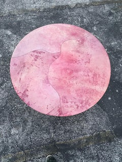 Ein Vintage-Trommeltisch von Enrique Garcia, signiert Ca' 1980er Jahre, Ziegenleder