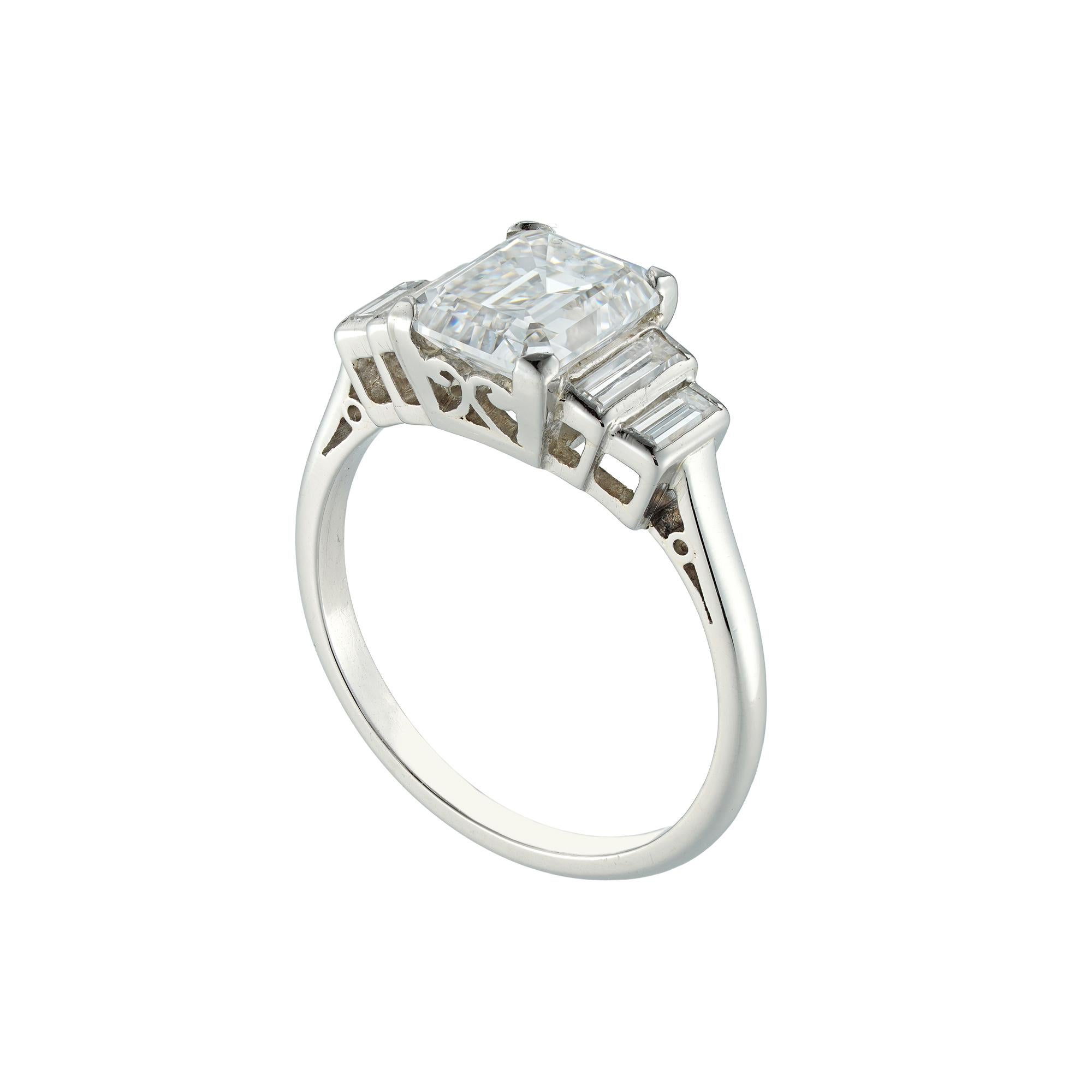 Modern A Vintage Emerald-cut Diamond Ring For Sale