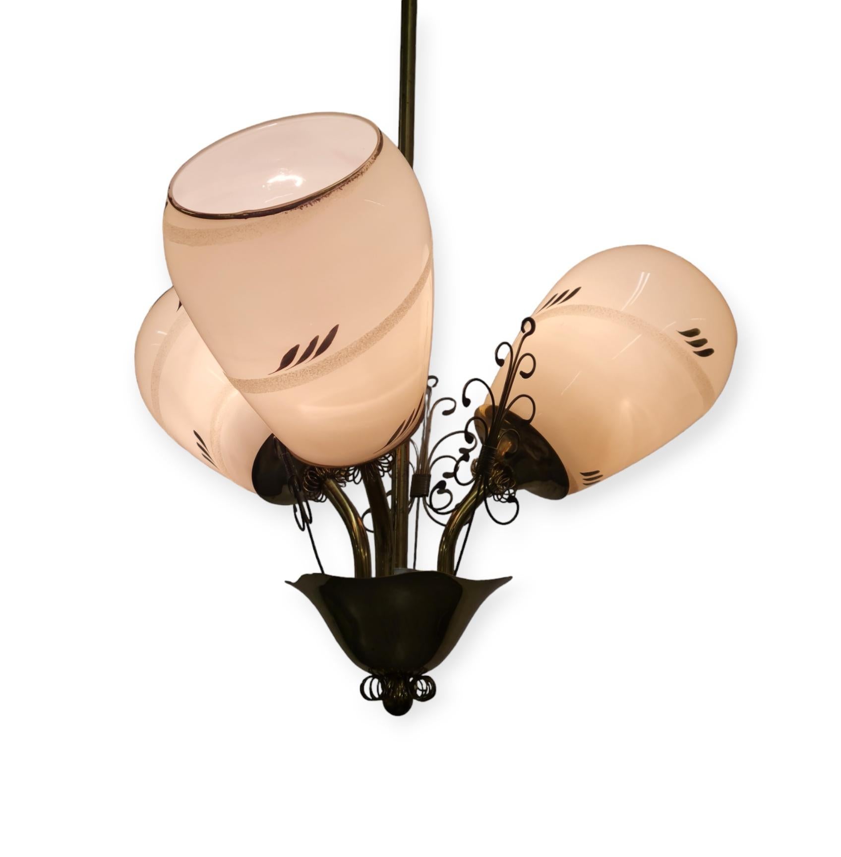 Finlandais Lampe vintage au design finlandais avec 3 points de lumière pour Stockmann, années 1950 en vente