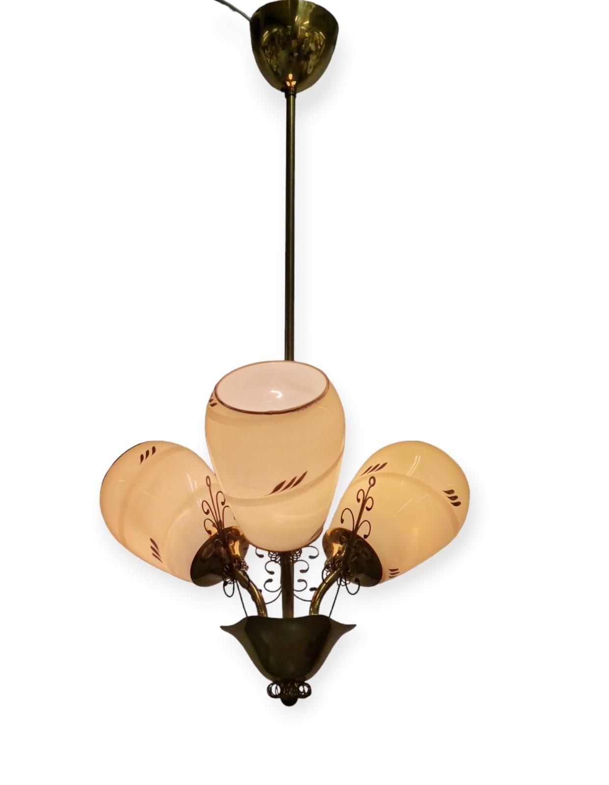 Lampe vintage au design finlandais avec 3 points de lumière pour Stockmann, années 1950 en vente 1