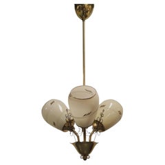 Mid-Century Finnish Design Lamp in Brass and Glass for Stockmann, 1950s