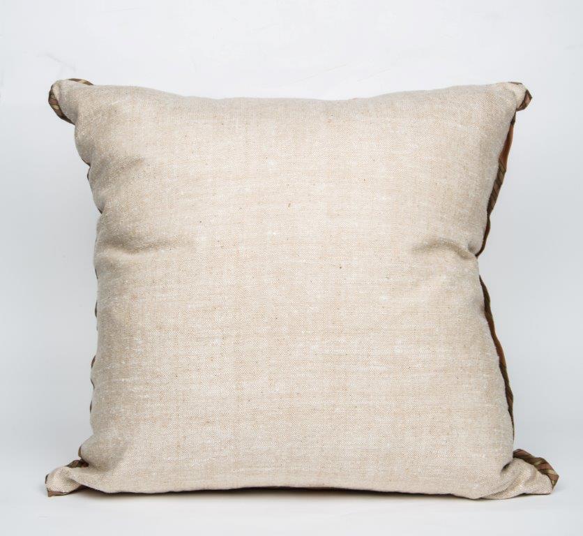 Contemporary Fortuny Fabric Cushion in the Glicine Pattern 