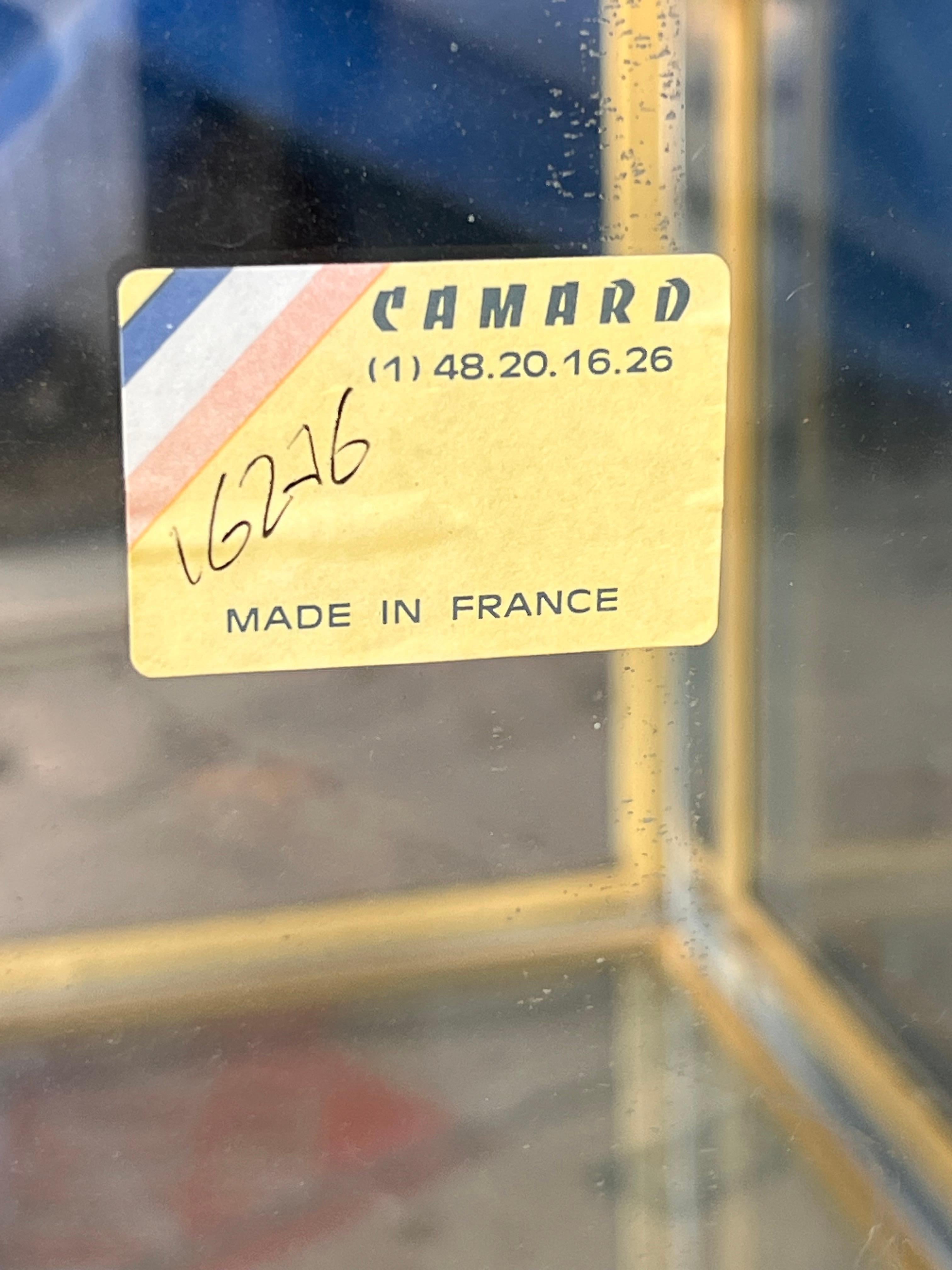 A vintage French glass and chrome curio cabinet / vitrine by Camard, 20th c 1