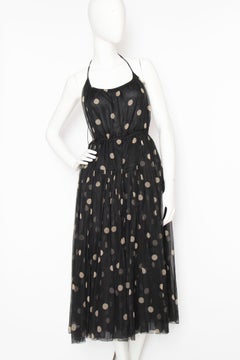 A Vintage Galanos Black Halterneck Evening Dress With Matching Scarf