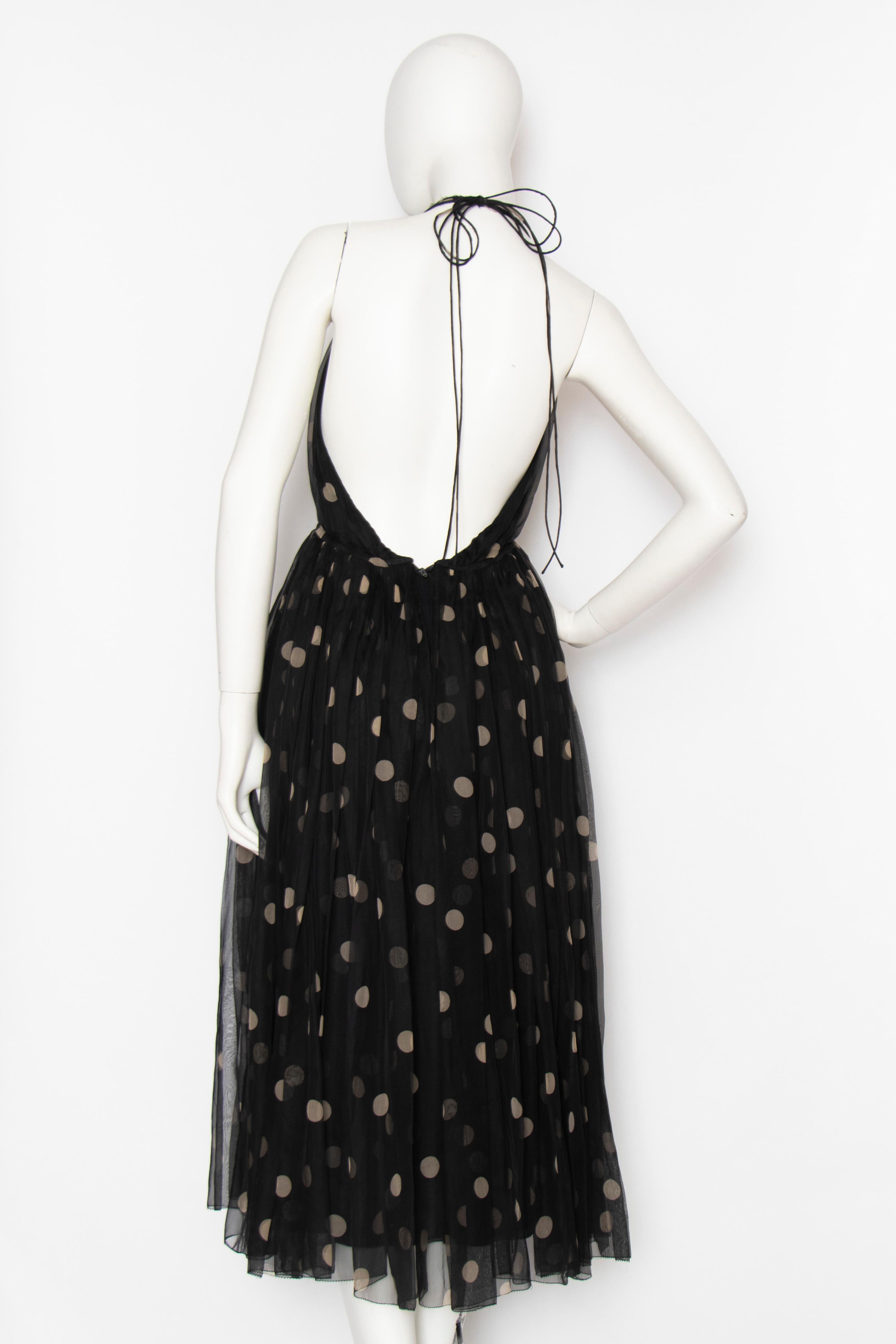 A Vintage Galanos Black Halterneck Evening Dress With Matching Scarf For Sale 2
