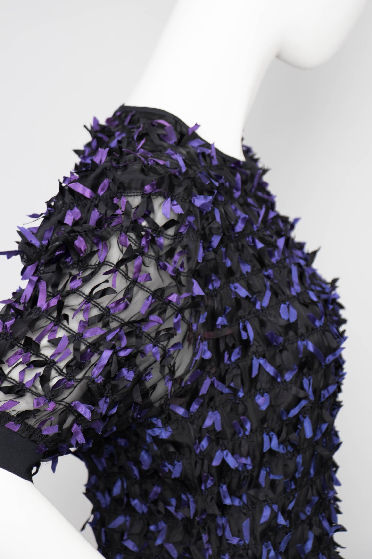 A Vintage Givenchy Black Cocktail Dress With Purple Bows  2