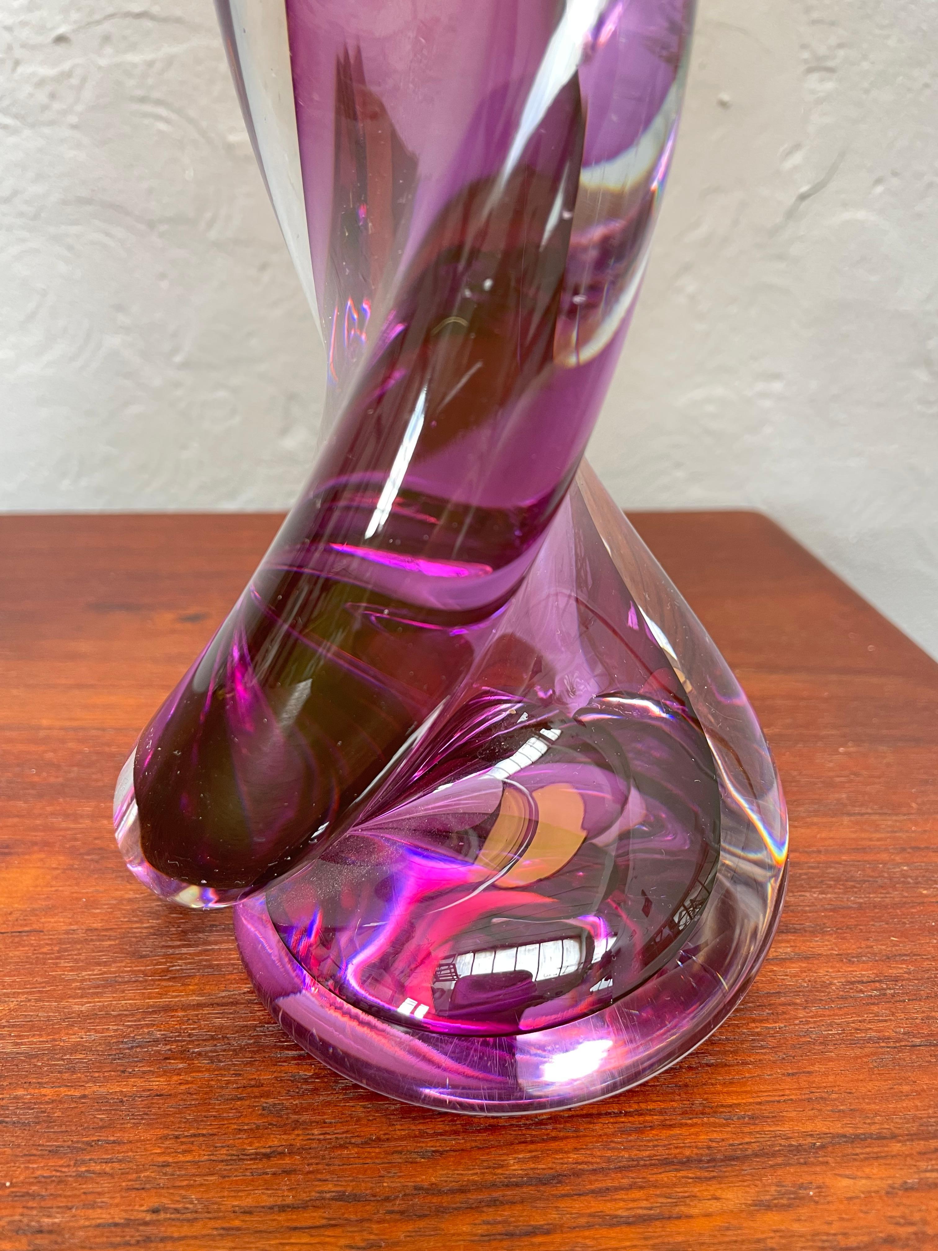 Ein Vintage-Tischlampe aus Glas von Val Saint Lambert aus Belgien im Angebot 2
