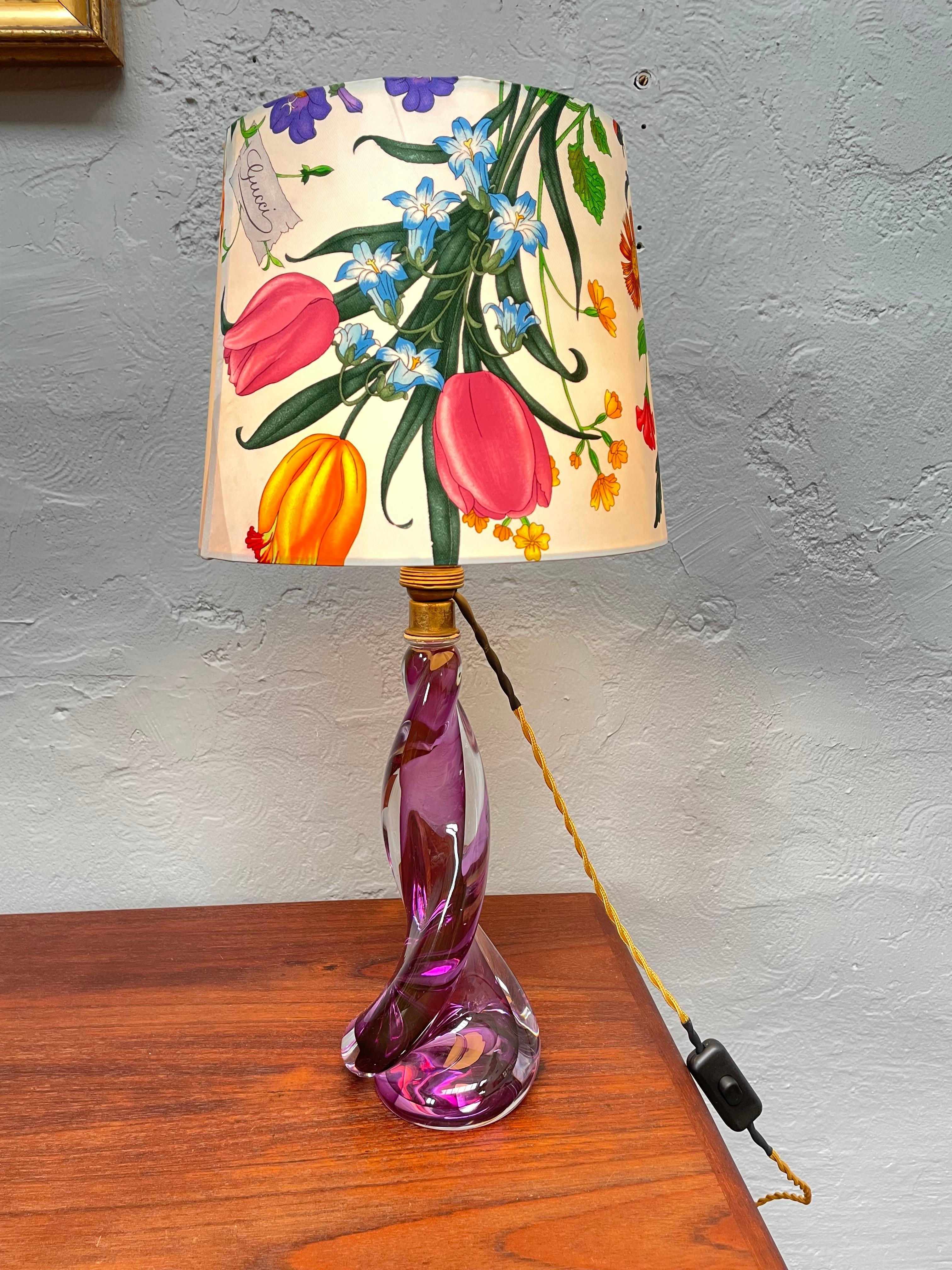 Ein Vintage-Tischlampe aus Glas von Val Saint Lambert aus Belgien im Angebot 4