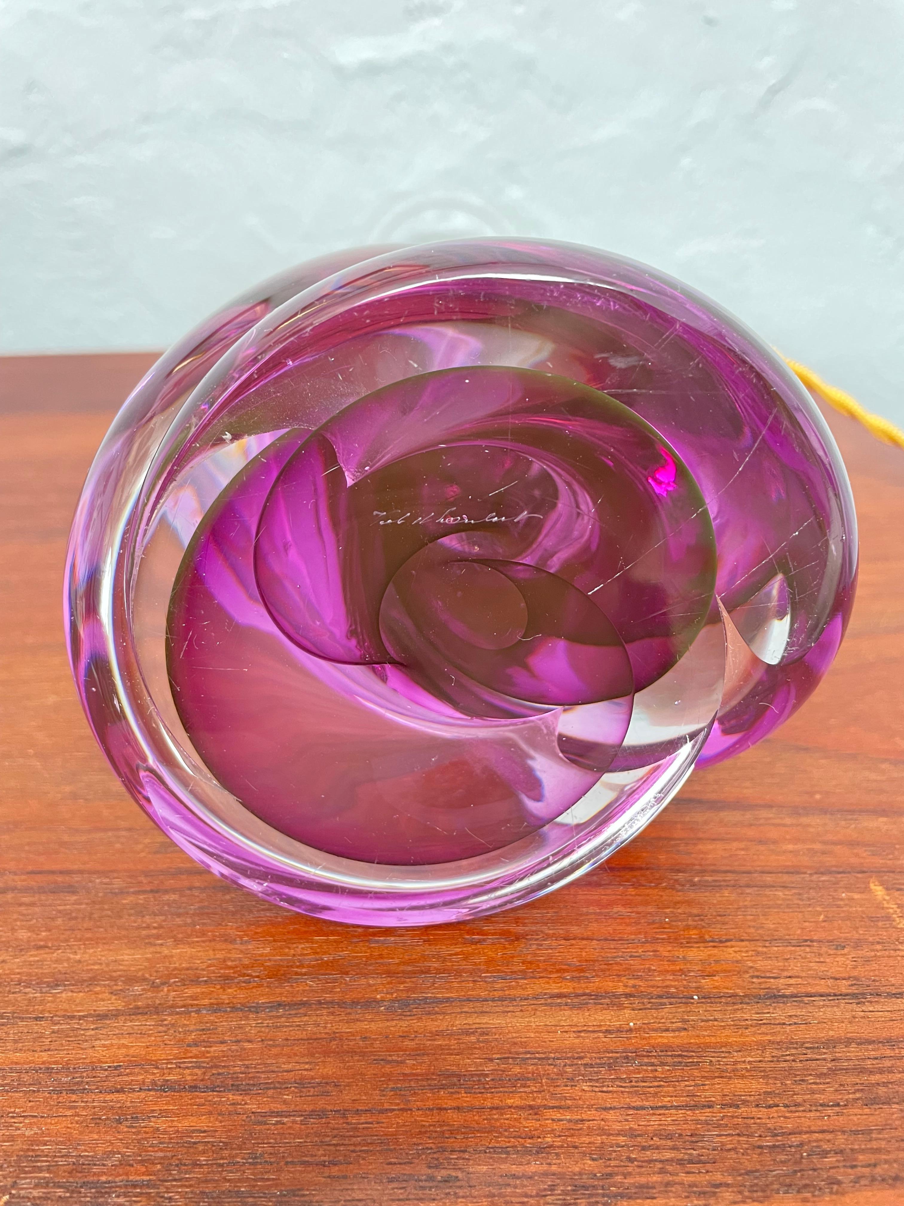 Ein Vintage-Tischlampe aus Glas von Val Saint Lambert aus Belgien (Belgisch) im Angebot