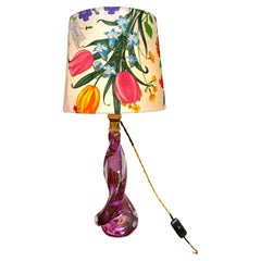 A Vintage Glass Table Lamp By Val Saint Lambert Of Belgium