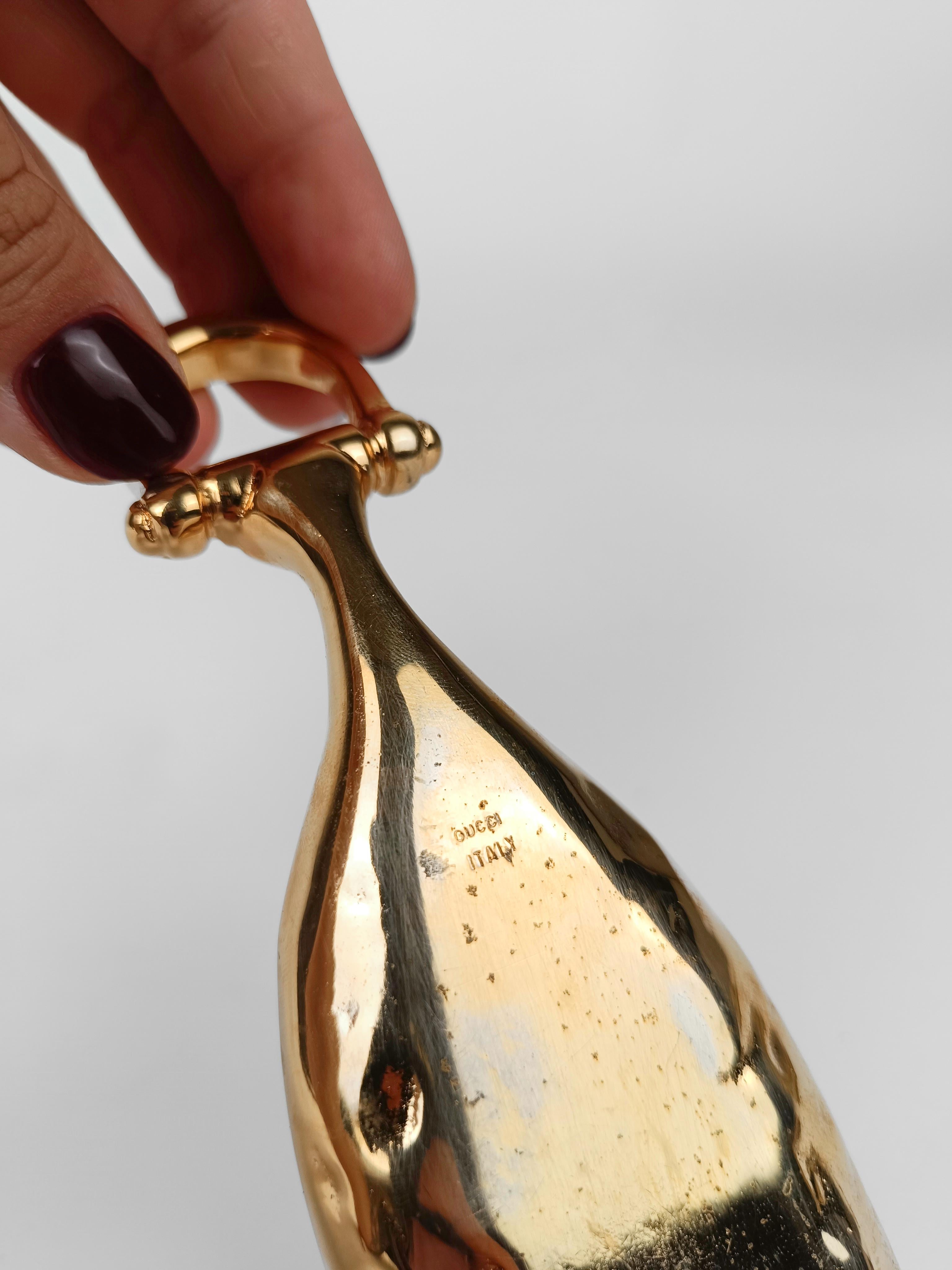 A Vintage Gucci Equestrian Horsebit Ashtray in Gilded Metal, Italy, 70s 2