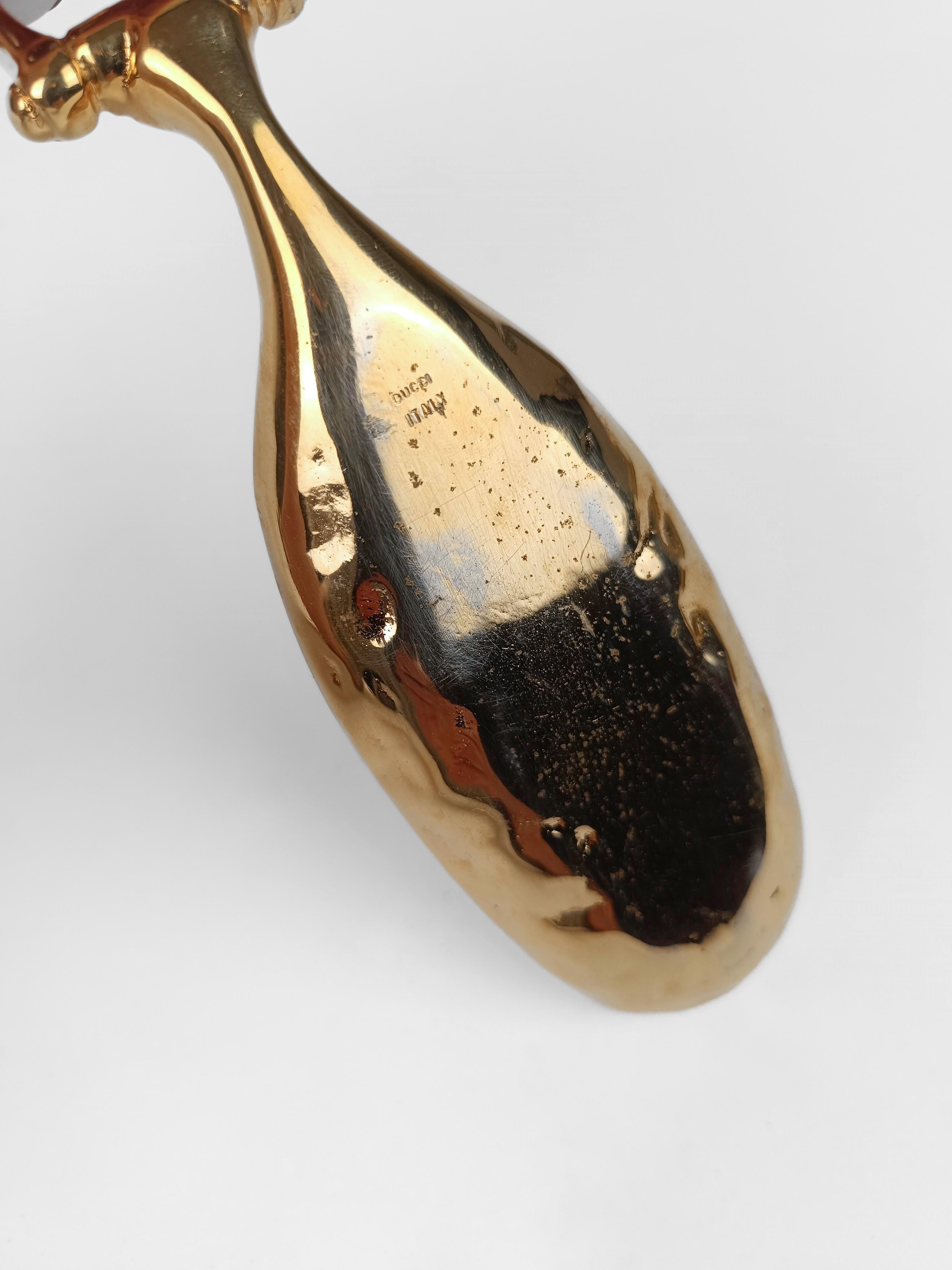 A Vintage Gucci Equestrian Horsebit Ashtray in Gilded Metal, Italy, 70s 3