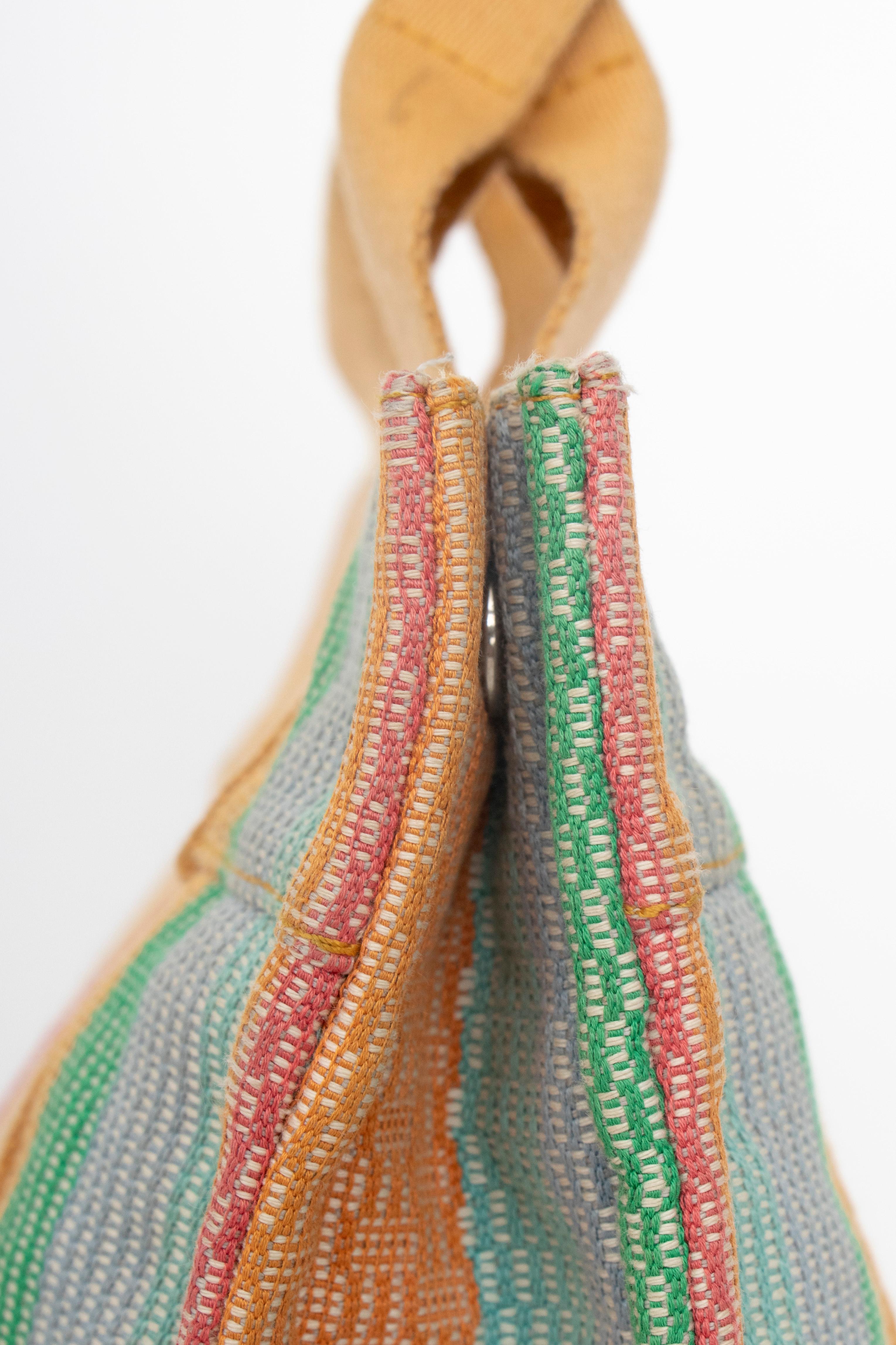 A Vintage Hermès 'Deauville' Cotton Handbag  1