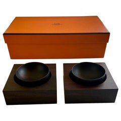 Vintage Hermès Wenge Wood Condiment Set in Box