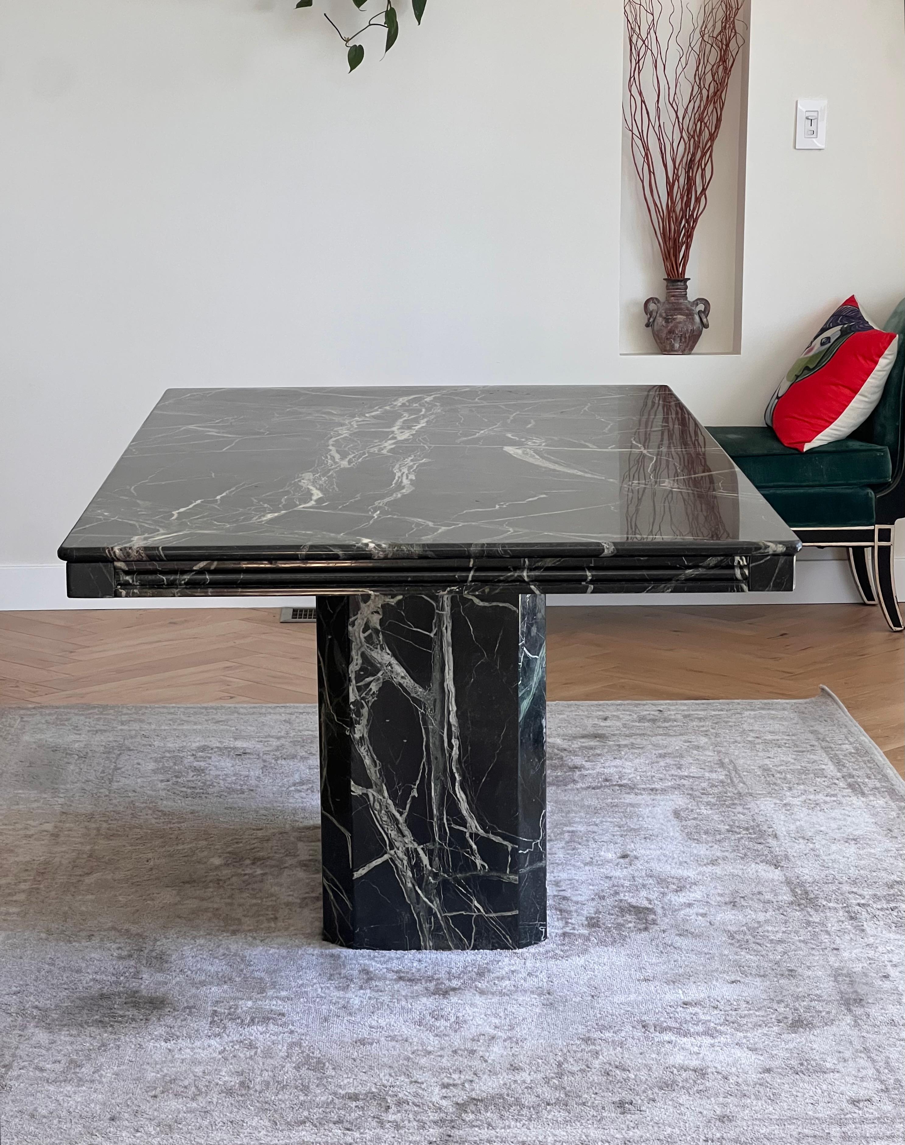 20th Century A vintage Italian black marble dining table, 20th century