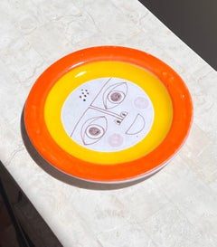 Assiette solaire en céramique italienne vintage de Giovanni de Simone, 20e siècle
