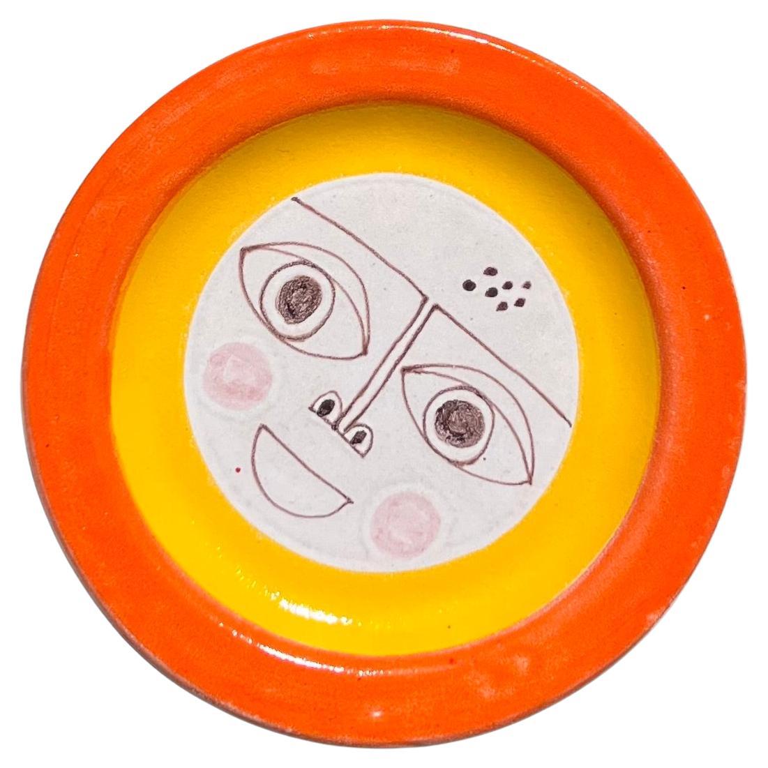 A vintage Italian ceramic “Sun” plate by Giovanni De Simone, 20th century