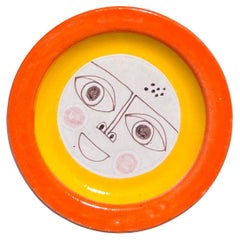 Assiette solaire en céramique italienne vintage de Giovanni de Simone, 20e siècle